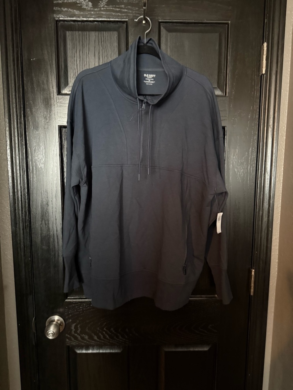 Old Navy Maternity Navy Quarter-Zip Pullover Hoodie